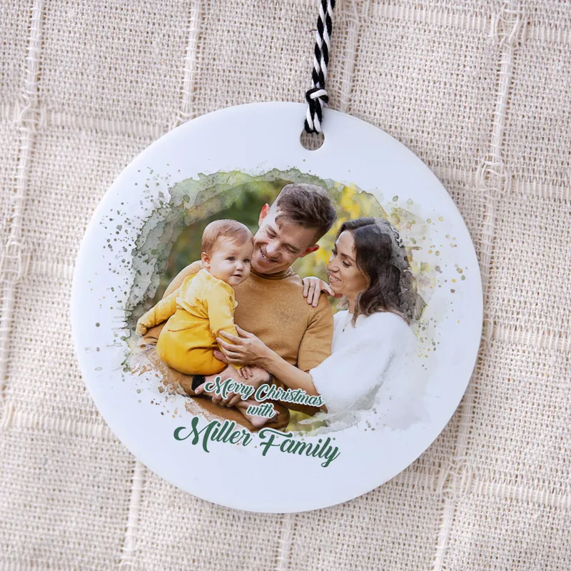 Personalized Christmas Family Photo Ornament