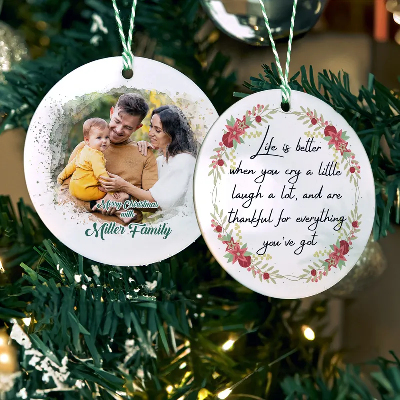 Personalized Christmas Family Photo Ornament