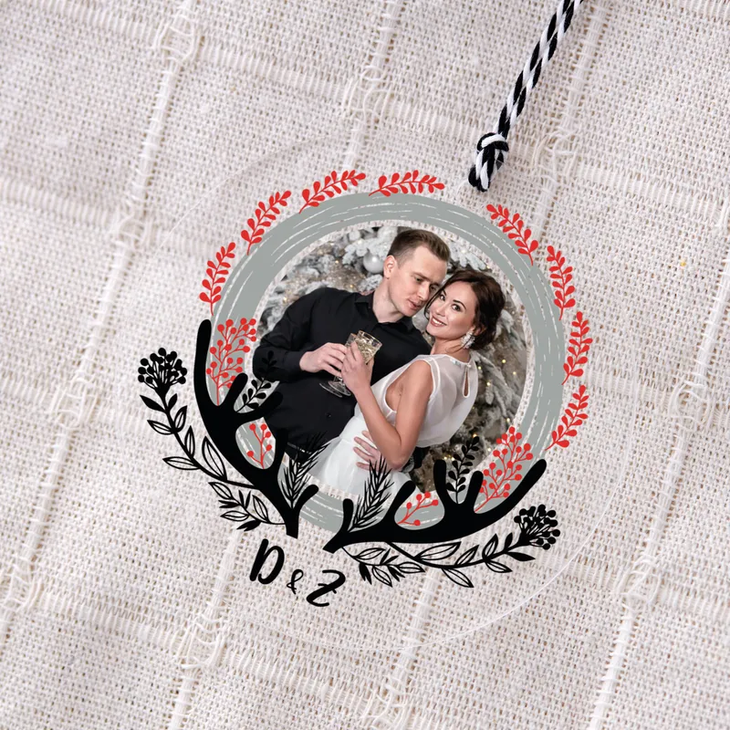 Personalized Christmas Ornament with Letters and Photo