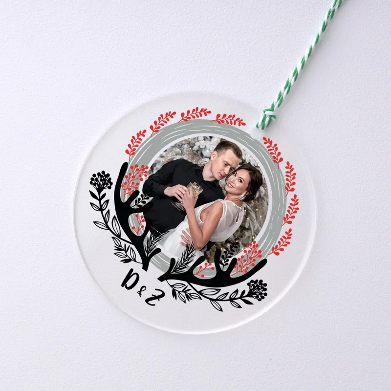 Personalized Christmas Ornament with Letters and Photo