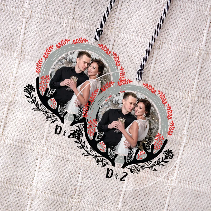 Personalized Christmas Ornament with Letters and Photo