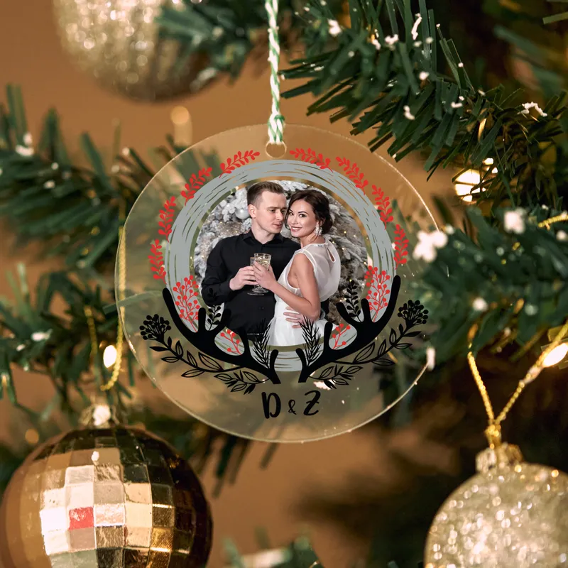Personalized Christmas Ornament with Letters and Photo