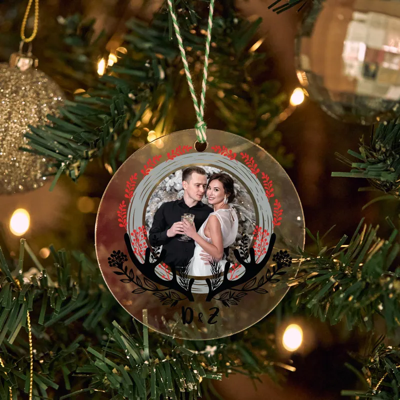 Personalized Christmas Ornament with Letters and Photo