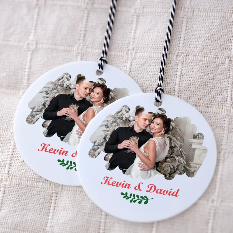 Personalised Photo Christmas Ornament for Couples and Family