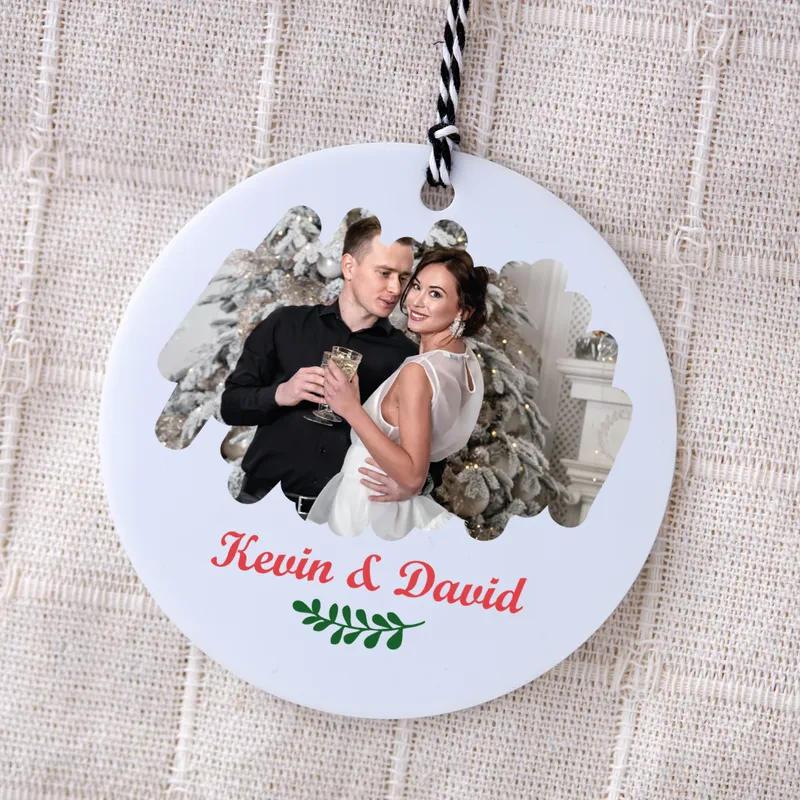 Personalised Photo Christmas Ornament for Couples and Family