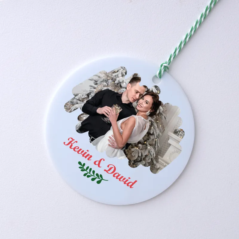 Personalised Photo Christmas Ornament for Couples and Family