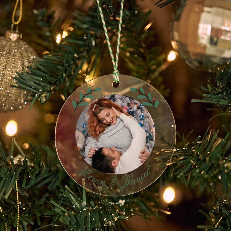 Personalized Christmas Ornament with Photo and Name