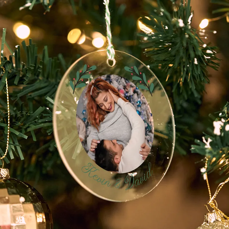 Personalized Christmas Ornament with Photo and Name
