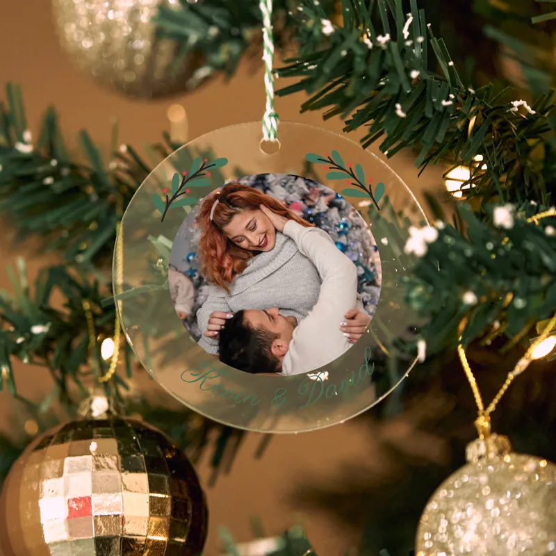 Personalized Christmas Ornament with Photo and Name