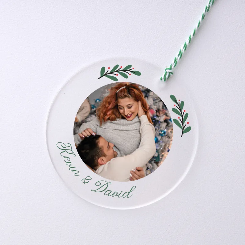 Personalized Christmas Ornament with Photo and Name