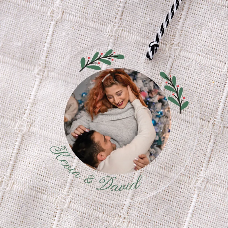 Personalized Christmas Ornament with Photo and Name