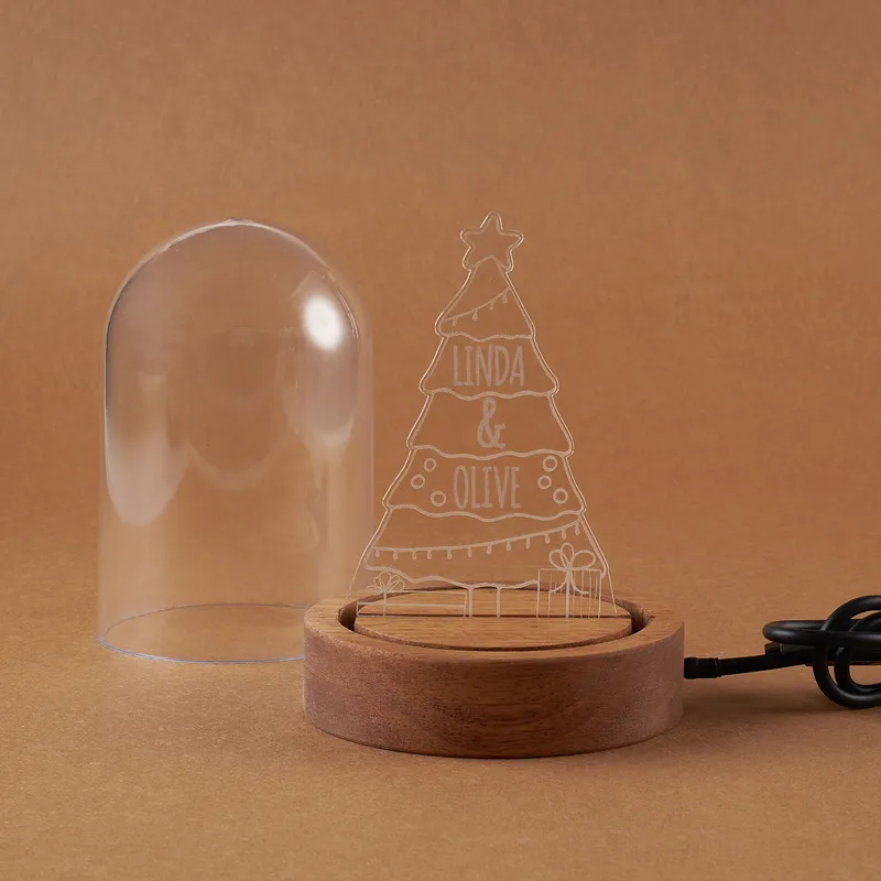 Personalized Christmas Snow Globe LED Lamp