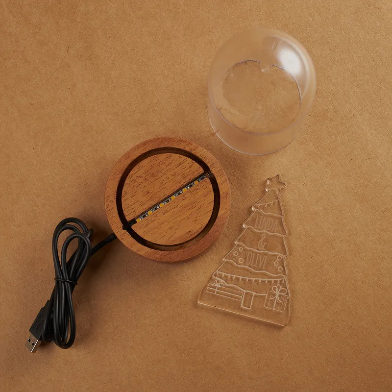 Personalized Christmas Snow Globe LED Lamp