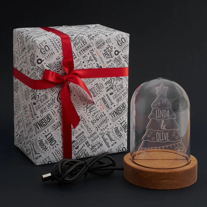 Personalized Christmas Snow Globe LED Lamp