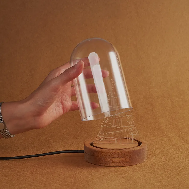 Personalized Christmas Snow Globe LED Lamp