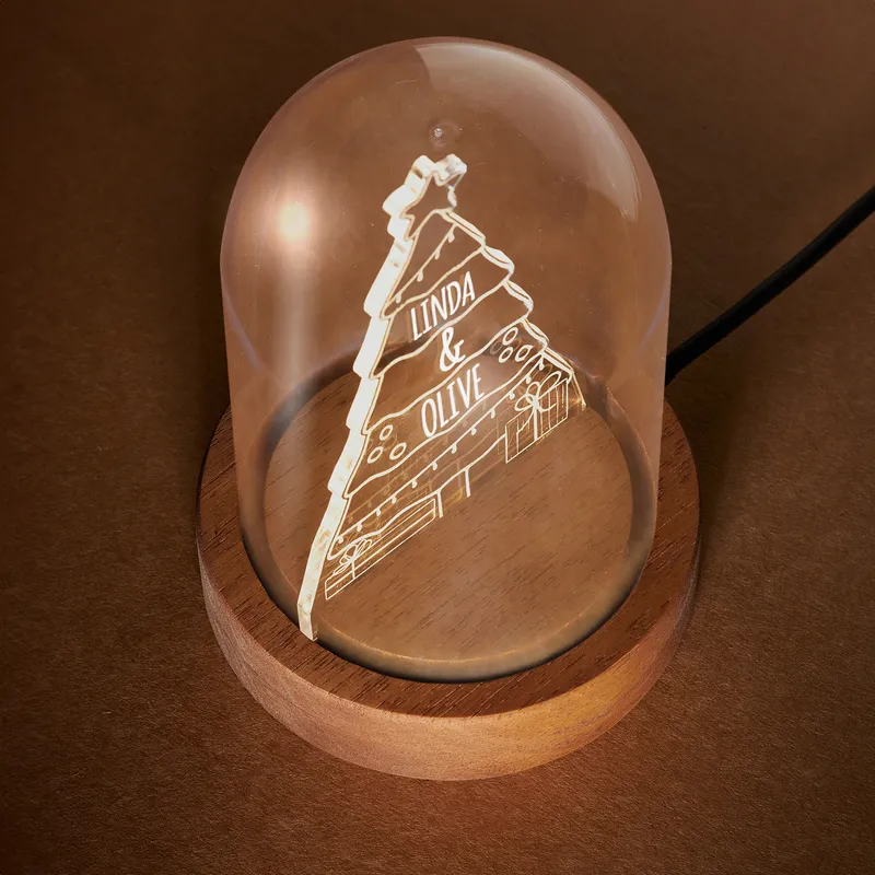 Personalized Christmas Snow Globe LED Lamp