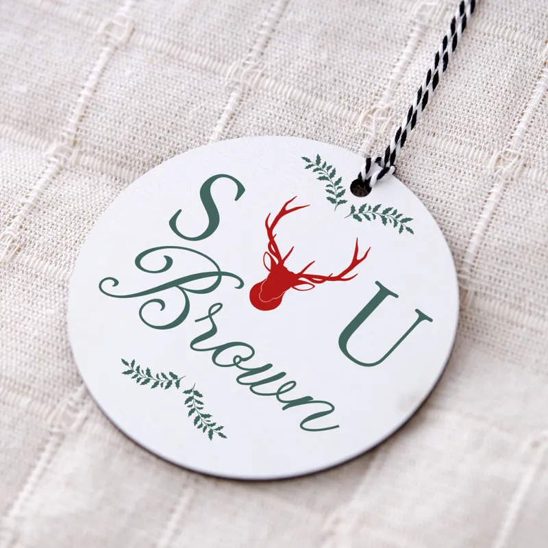 Personalized Christmas Tree Ornamed with Initials and Last name