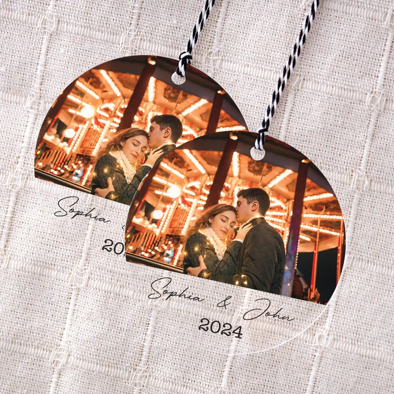 Personalised Photo Christmas Ornament with Name