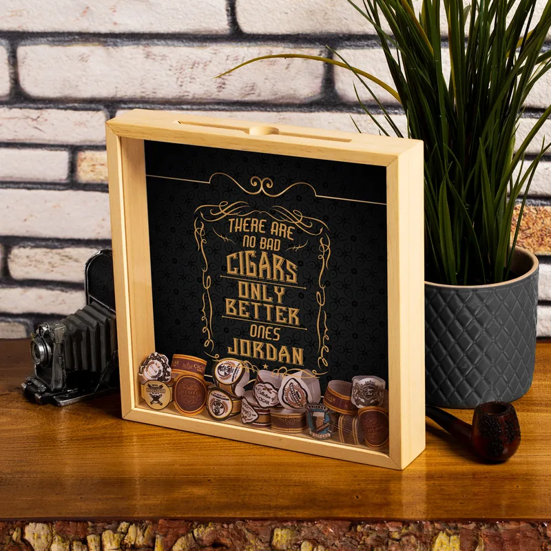 Personalized Cigar Band Collection Display Box