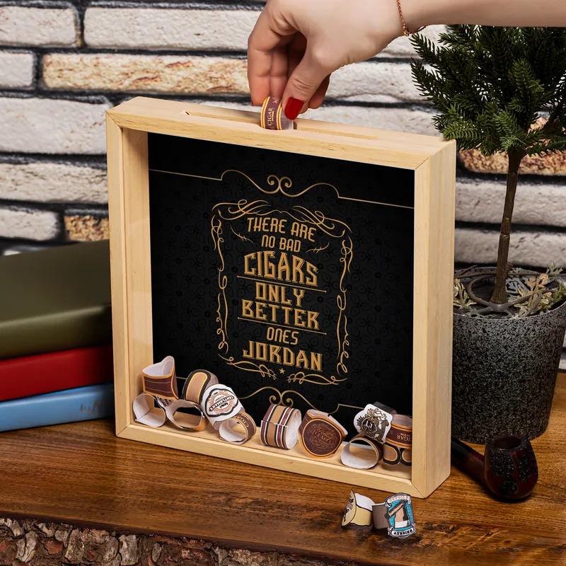 Personalized Cigar Band Collection Display Box