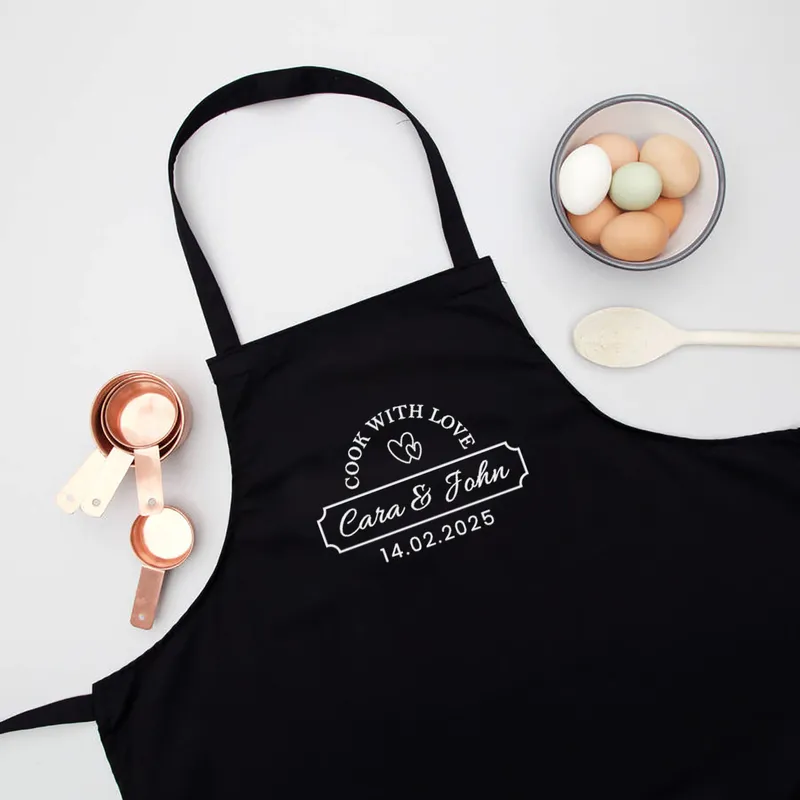 Personalized Cook With Love Apron for Couples