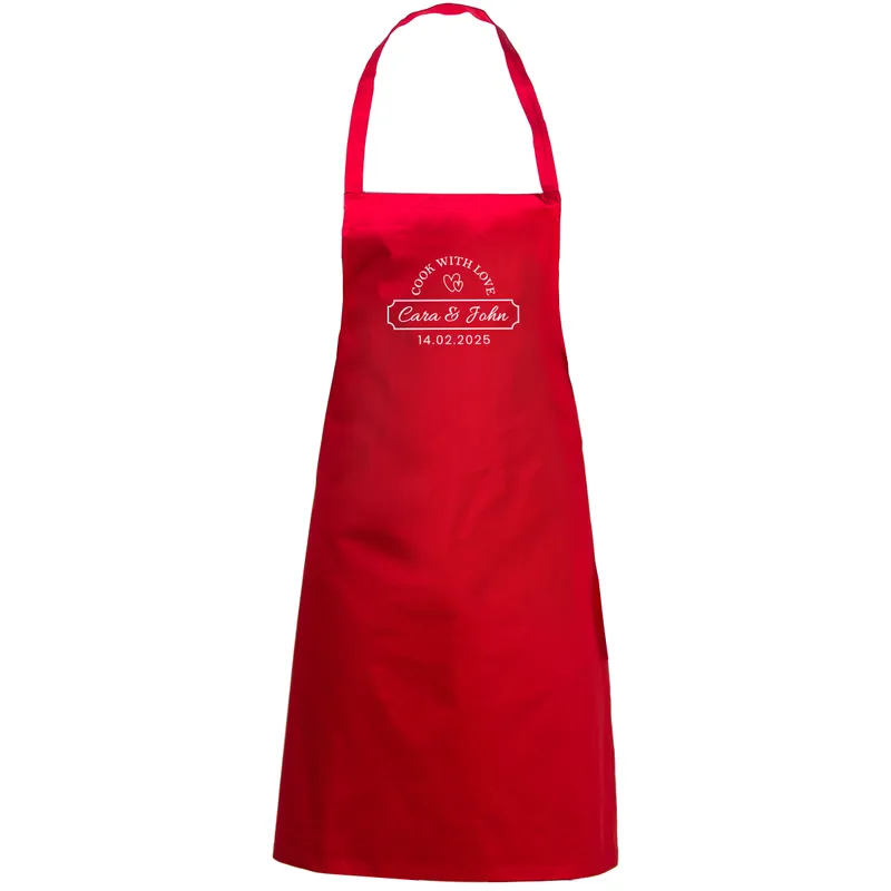 Personalized Cook With Love Apron for Couples