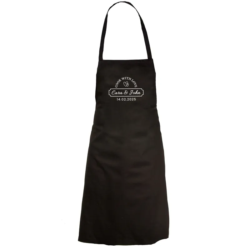 Personalized Cook With Love Apron for Couples