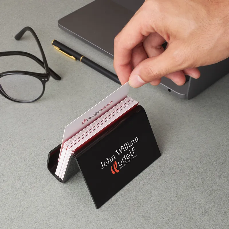 Personalized Corporate Logo Printed Desktop Business Card Holder