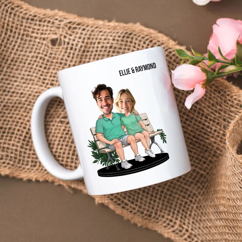 Personalized Couple Caricature Coffee Mug Gift