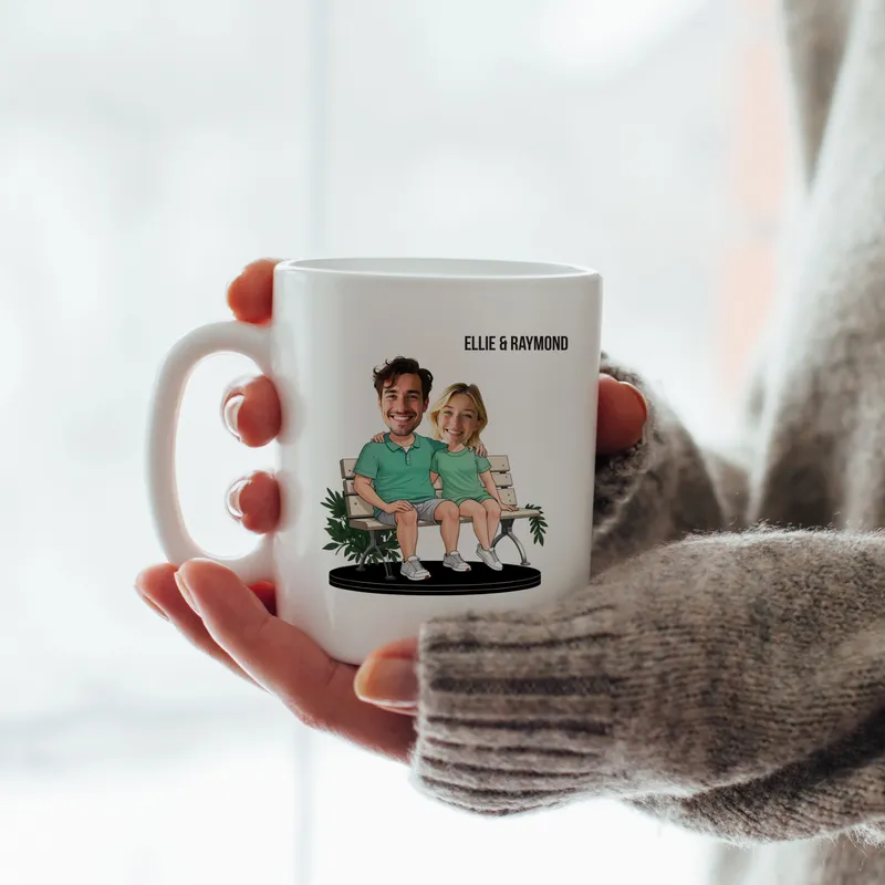 Personalized Couple Caricature Coffee Mug Gift