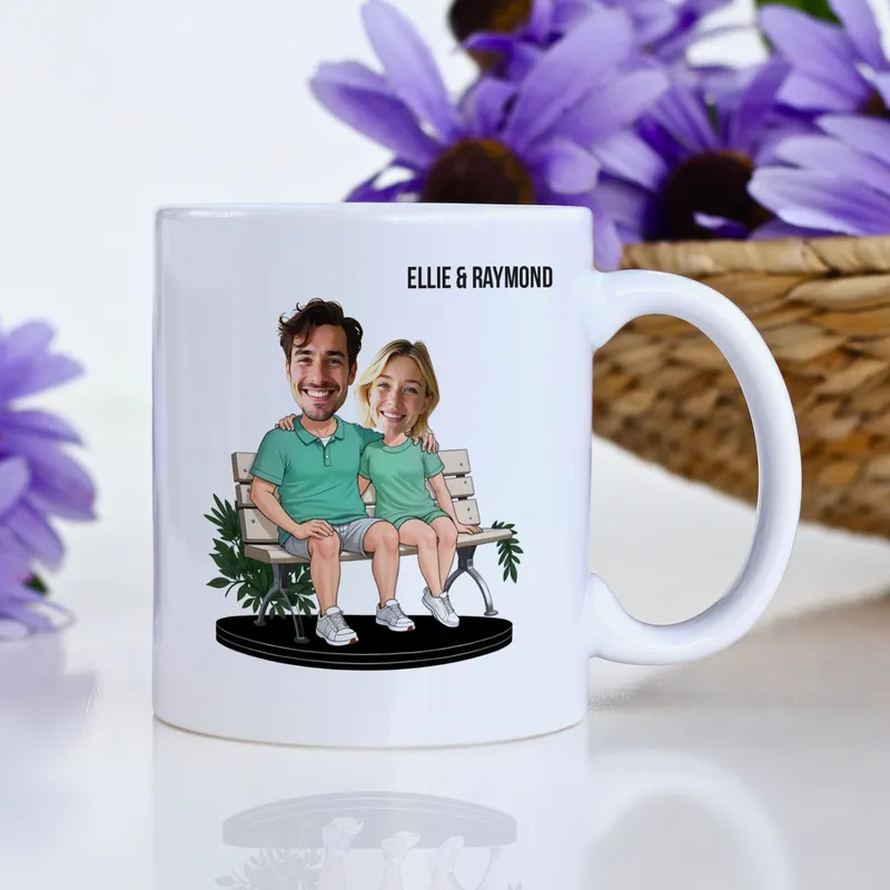 Personalized Couple Caricature Coffee Mug Gift