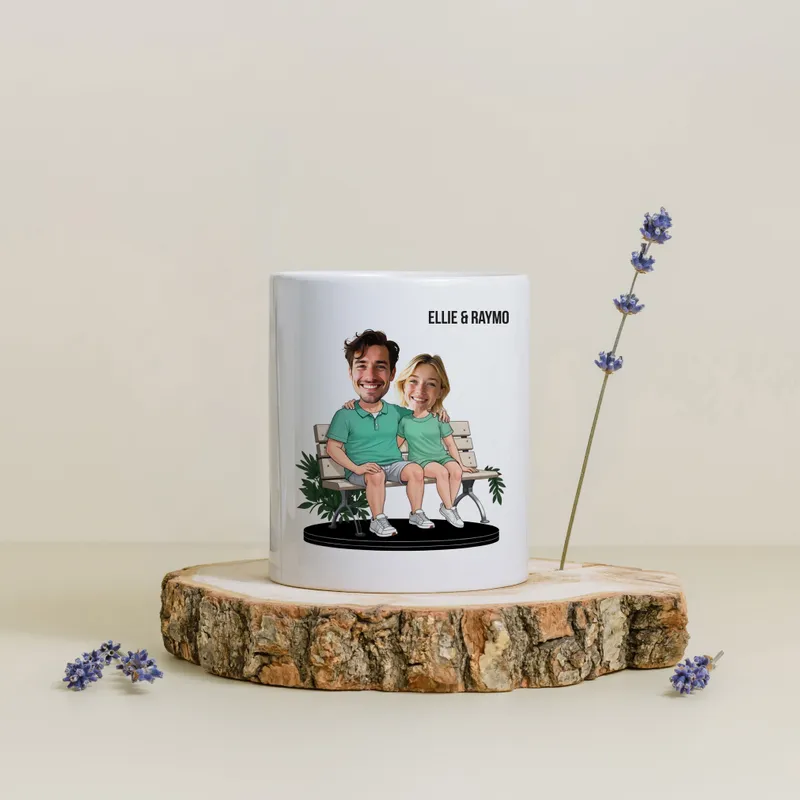 Personalized Couple Caricature Coffee Mug Gift
