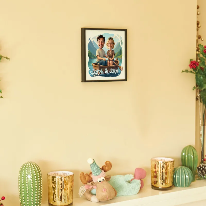 Personalised Couple Caricature Photo Frame Gift