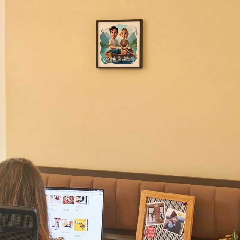 Personalised Couple Caricature Photo Frame Gift