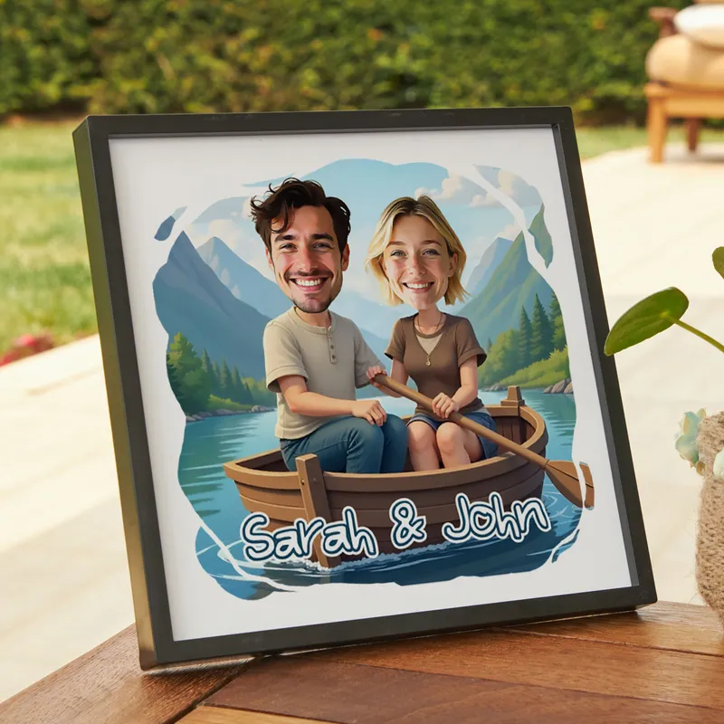 Personalised Couple Caricature Photo Frame Gift