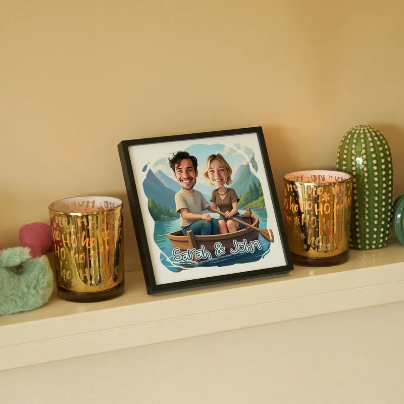 Personalised Couple Caricature Photo Frame Gift