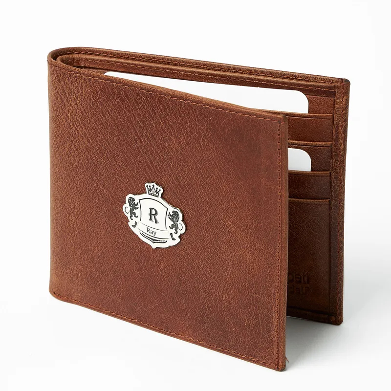 Personalised Crown Emblem Men's Leather Wallet