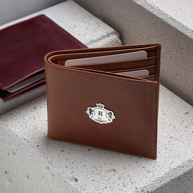 Personalised Crown Emblem Men's Leather Wallet