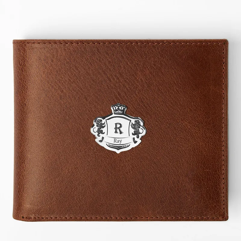Personalised Crown Emblem Men's Leather Wallet