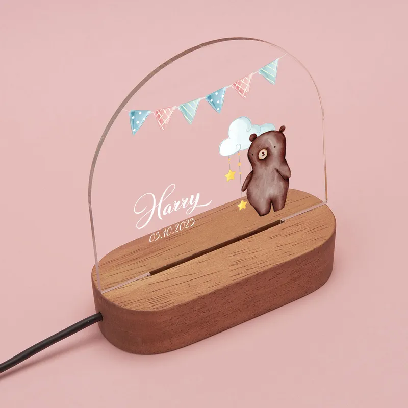 Personalized Cute Nursery Room Night Lamp