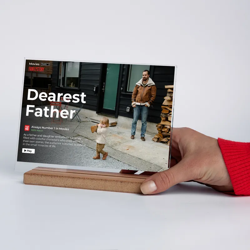 Personalised Dad Acrylic Plaque with Photo Insert