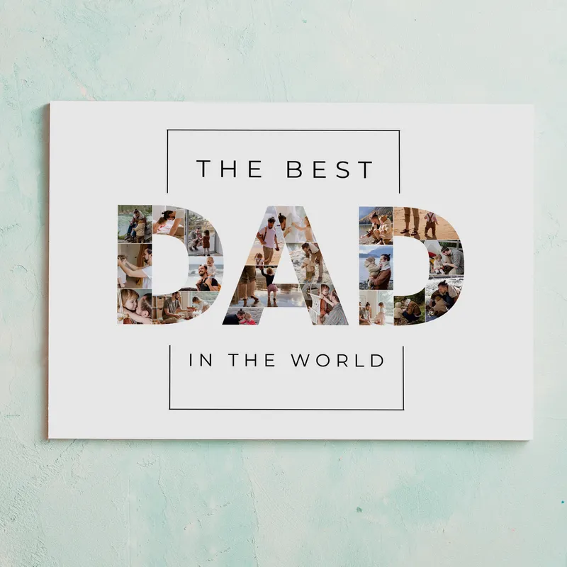 Personalized Dad Photo Collage Canvas Print 12x16