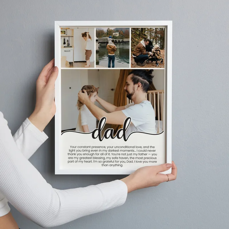 Personalised Dad Photo Collage Frame Keepsake
