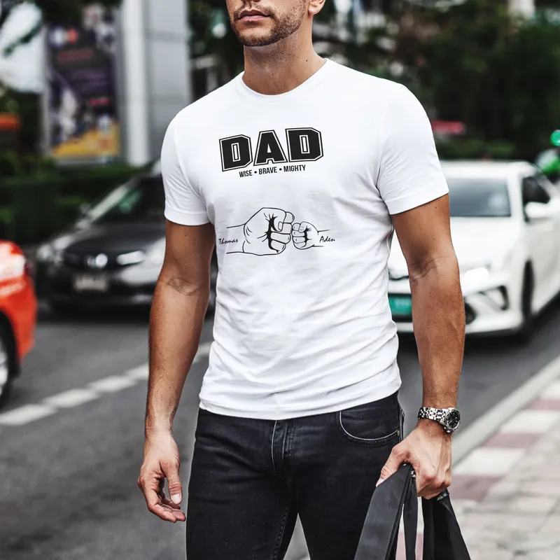 Personalized Dad T-Shirt for Number of Kids