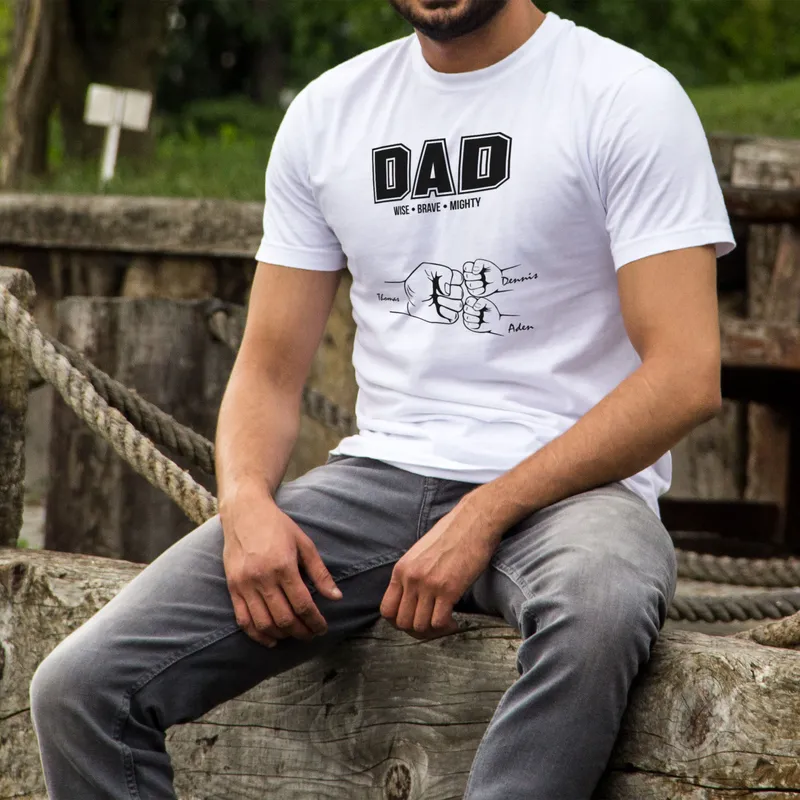Personalized Dad T-Shirt for Number of Kids