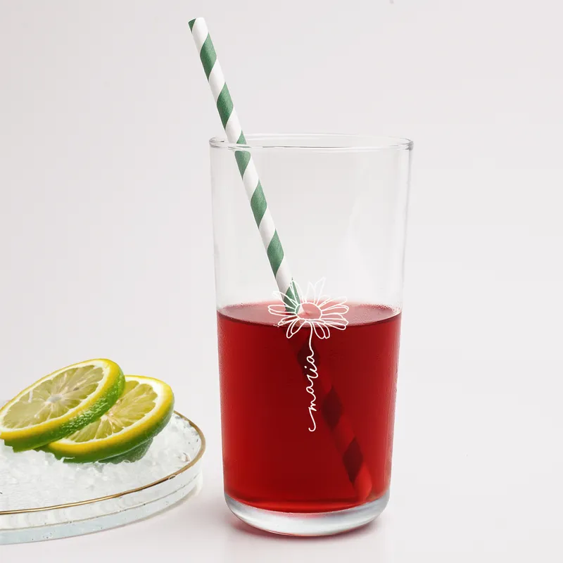 Personalized Daisy Fruit Juice Glass for Women