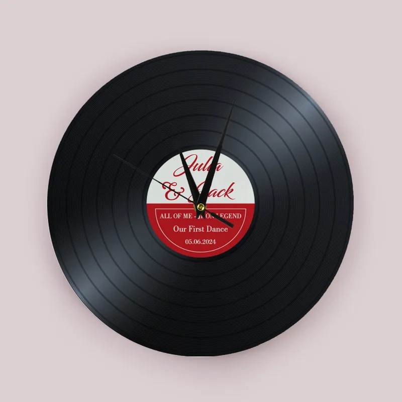 Personalised Vinyl Record Wall Clock for Romantic Home Decor