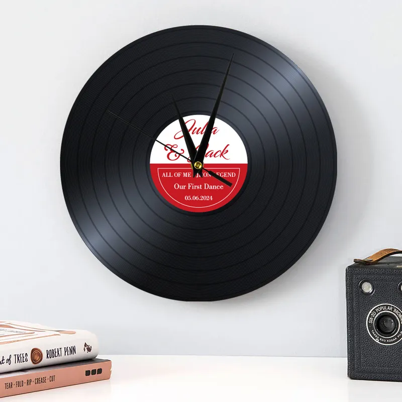 Personalised Vinyl Record Wall Clock for Romantic Home Decor