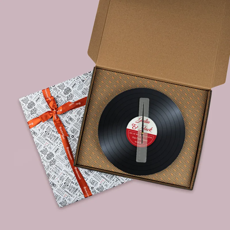 Personalised Vinyl Record Wall Clock for Romantic Home Decor