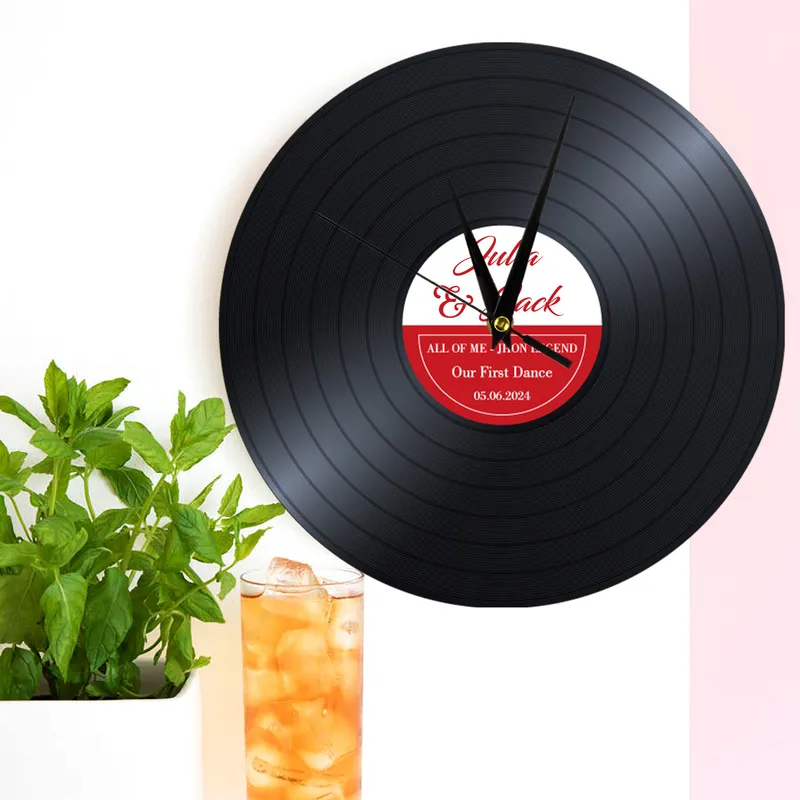Personalised Vinyl Record Wall Clock for Romantic Home Decor
